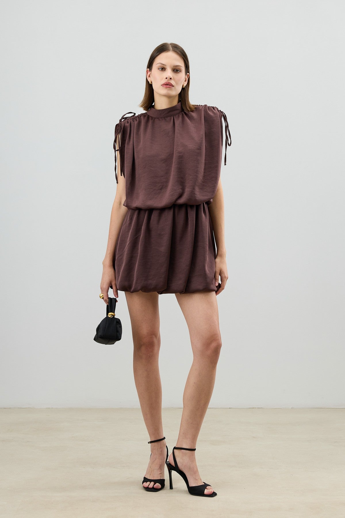 Women's Dress with Gathered Shoulders
