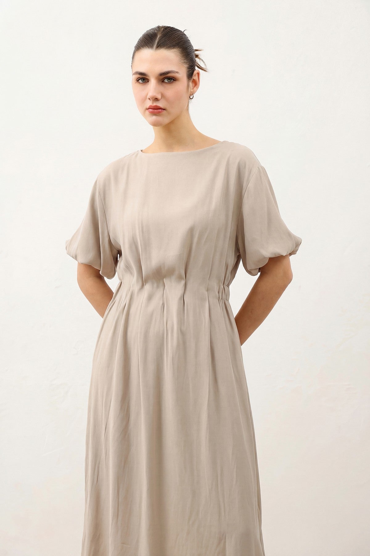 Antioch Balloon-Sleeve Midi Dress for Women