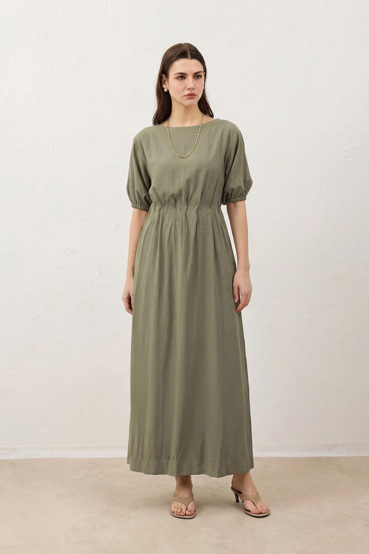 Antioch Balloon-Sleeve Midi Dress for Women