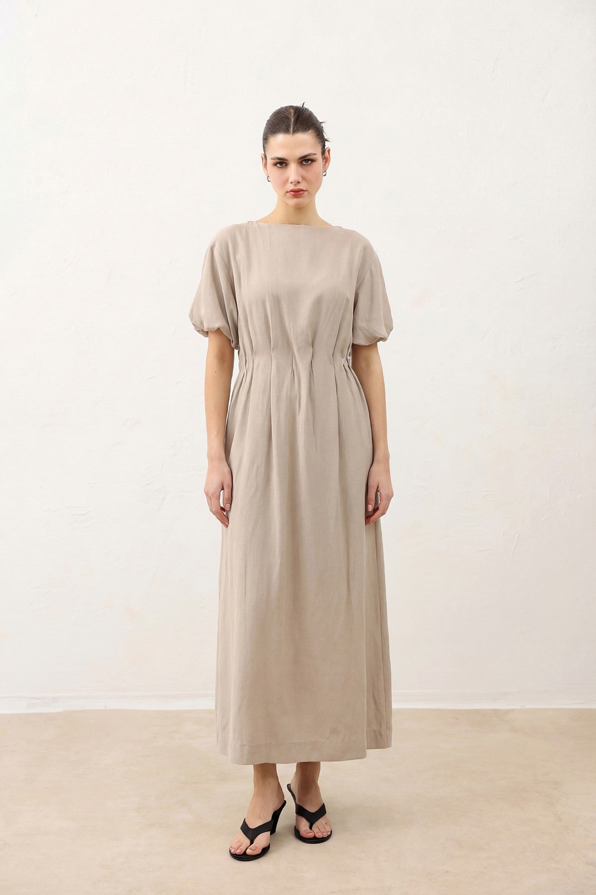 Antioch Balloon-Sleeve Midi Dress for Women