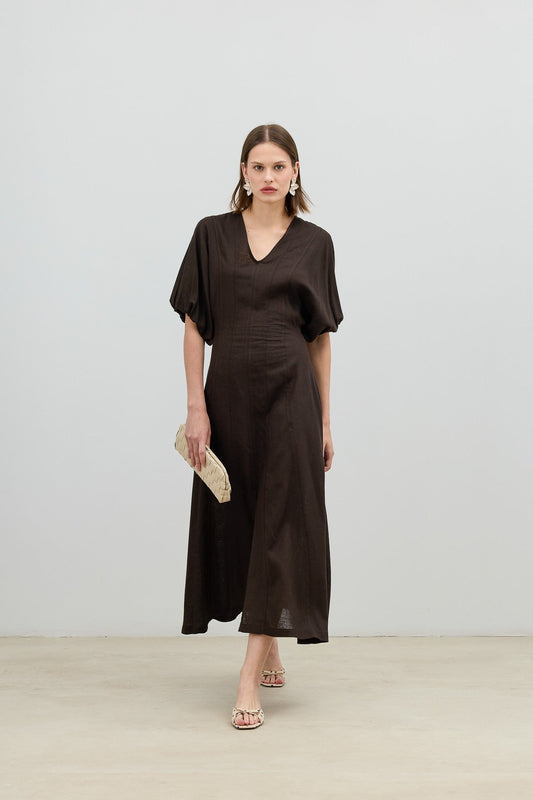 Antioch V-Neck Linen-Blend Women's Dress