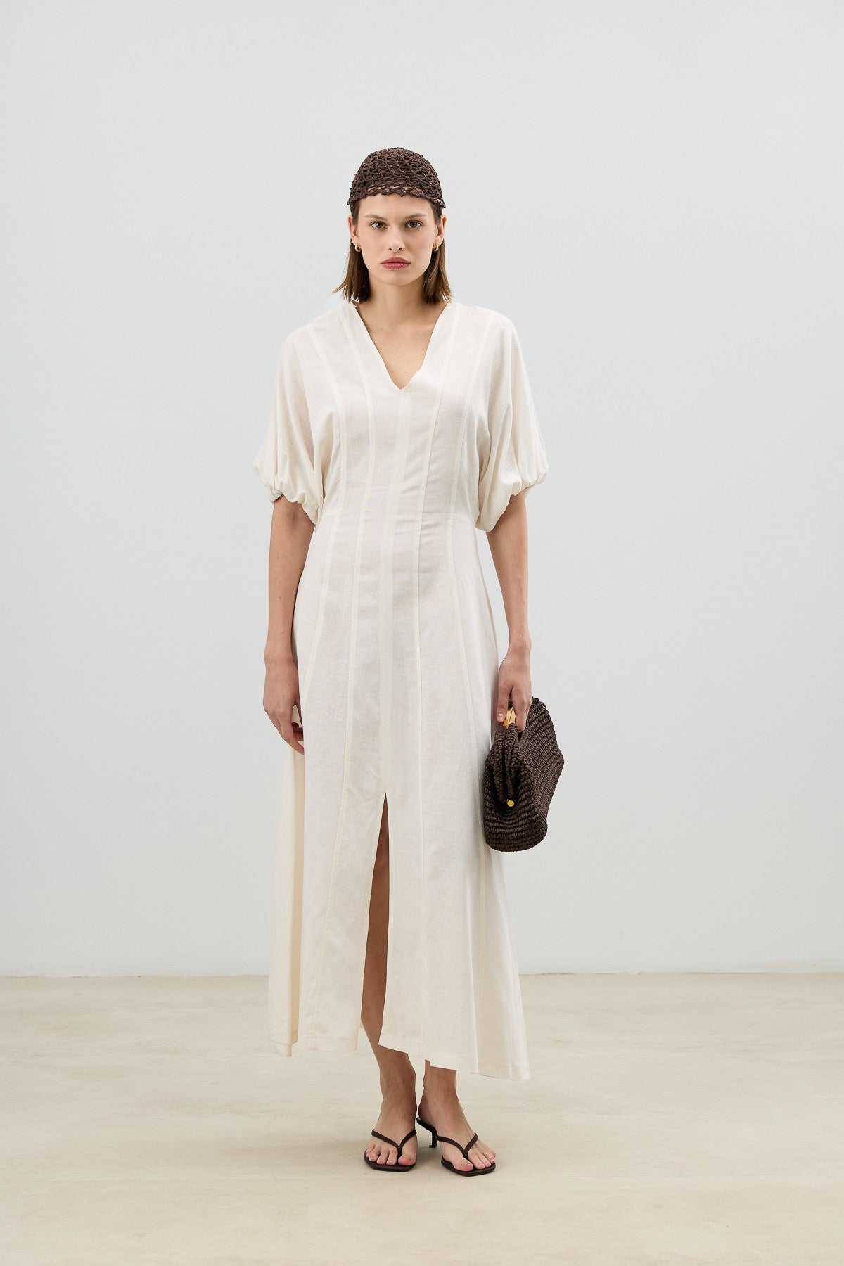 Antioch V-Neck Linen-Blend Women's Dress
