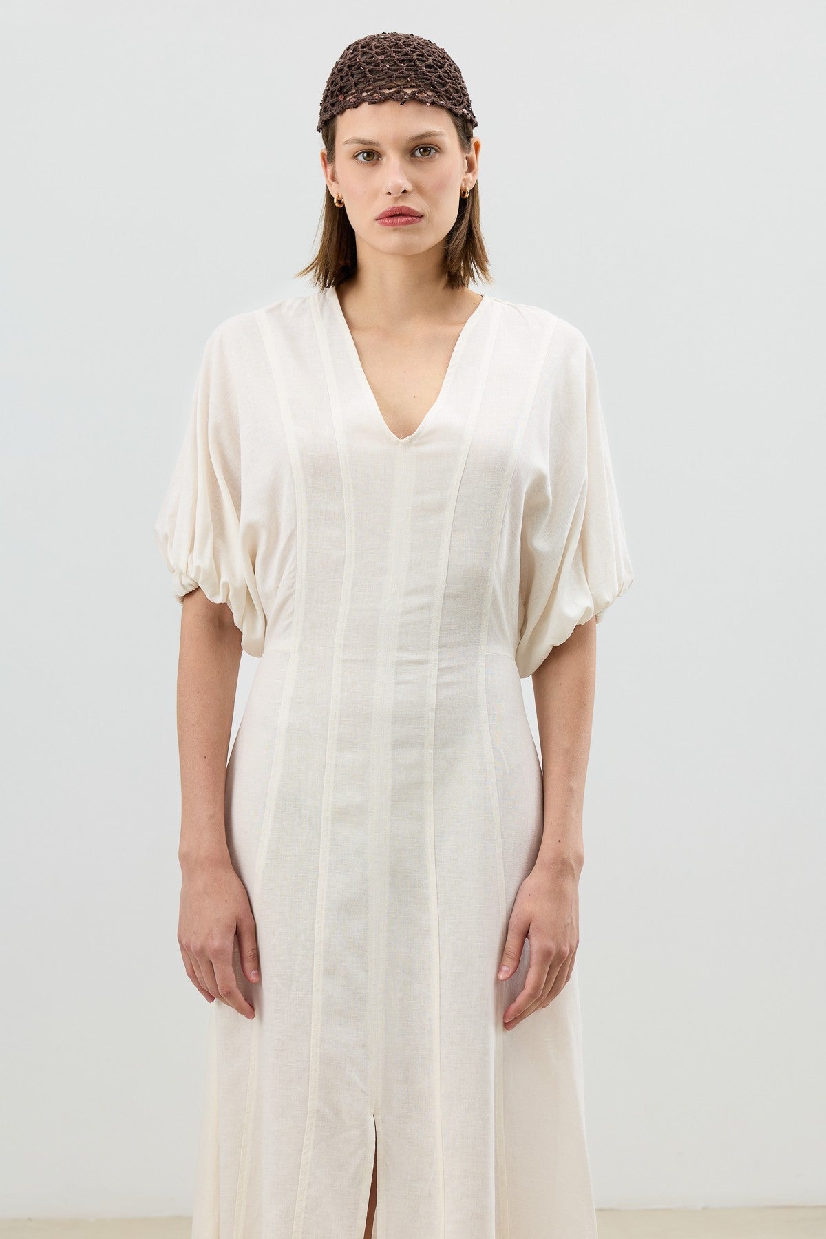 Antioch V-Neck Linen-Blend Women's Dress