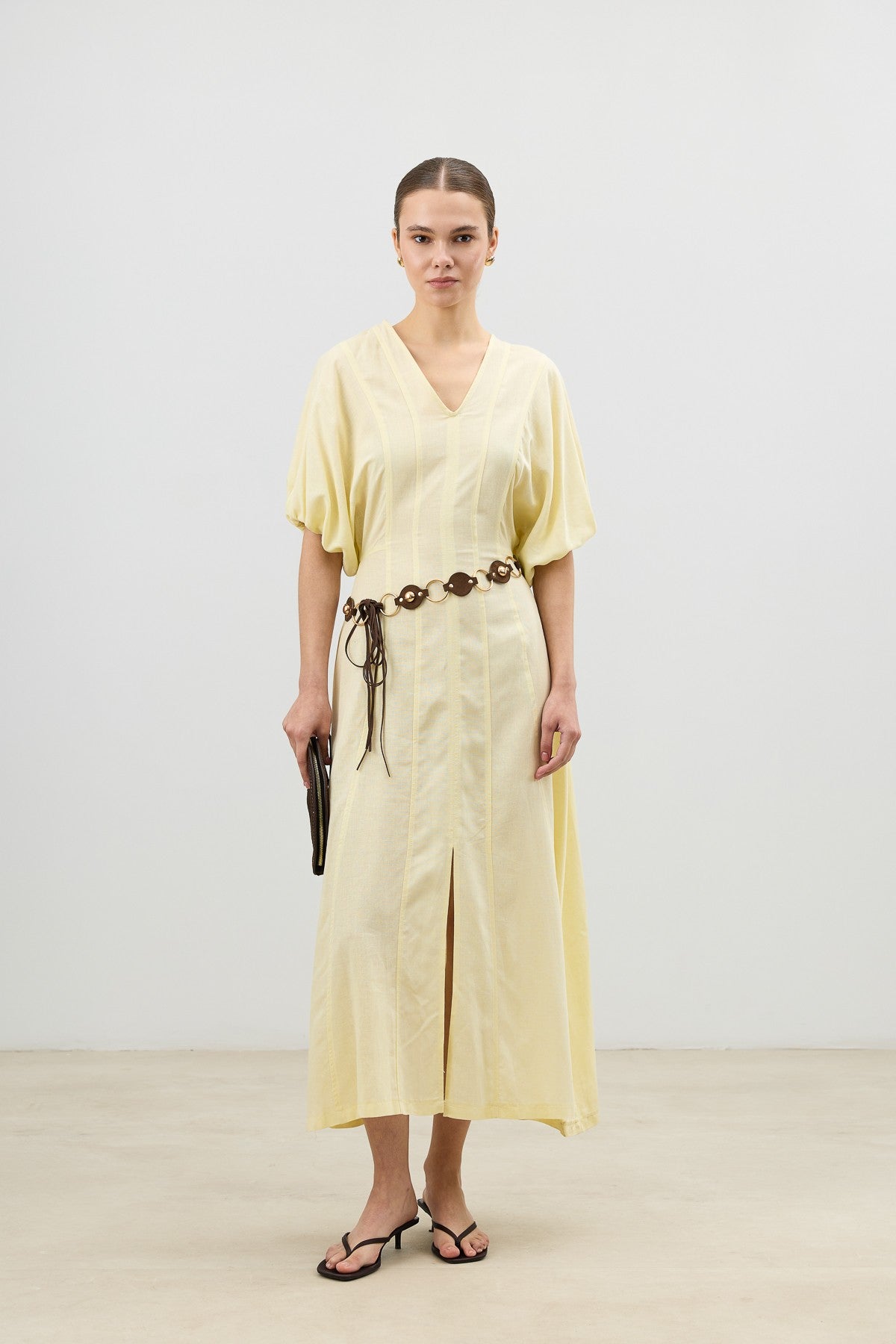 Antioch V-Neck Linen-Blend Women's Dress