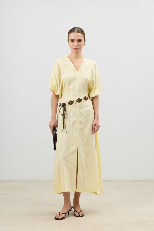 Antioch V-Neck Linen-Blend Women's Dress