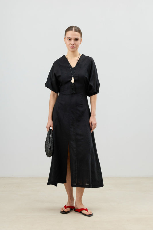 Antioch V-Neck Linen-Blend Women's Dress