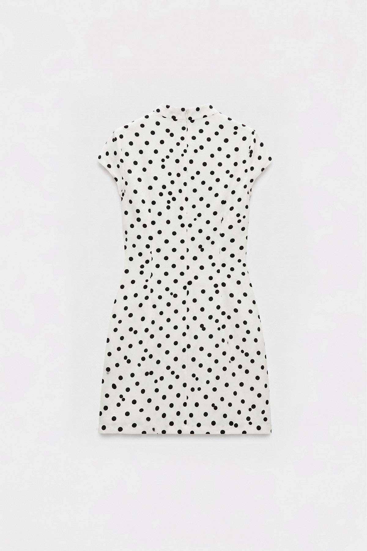Antioch Short Dress with Lace-Up Polka Dot Pattern