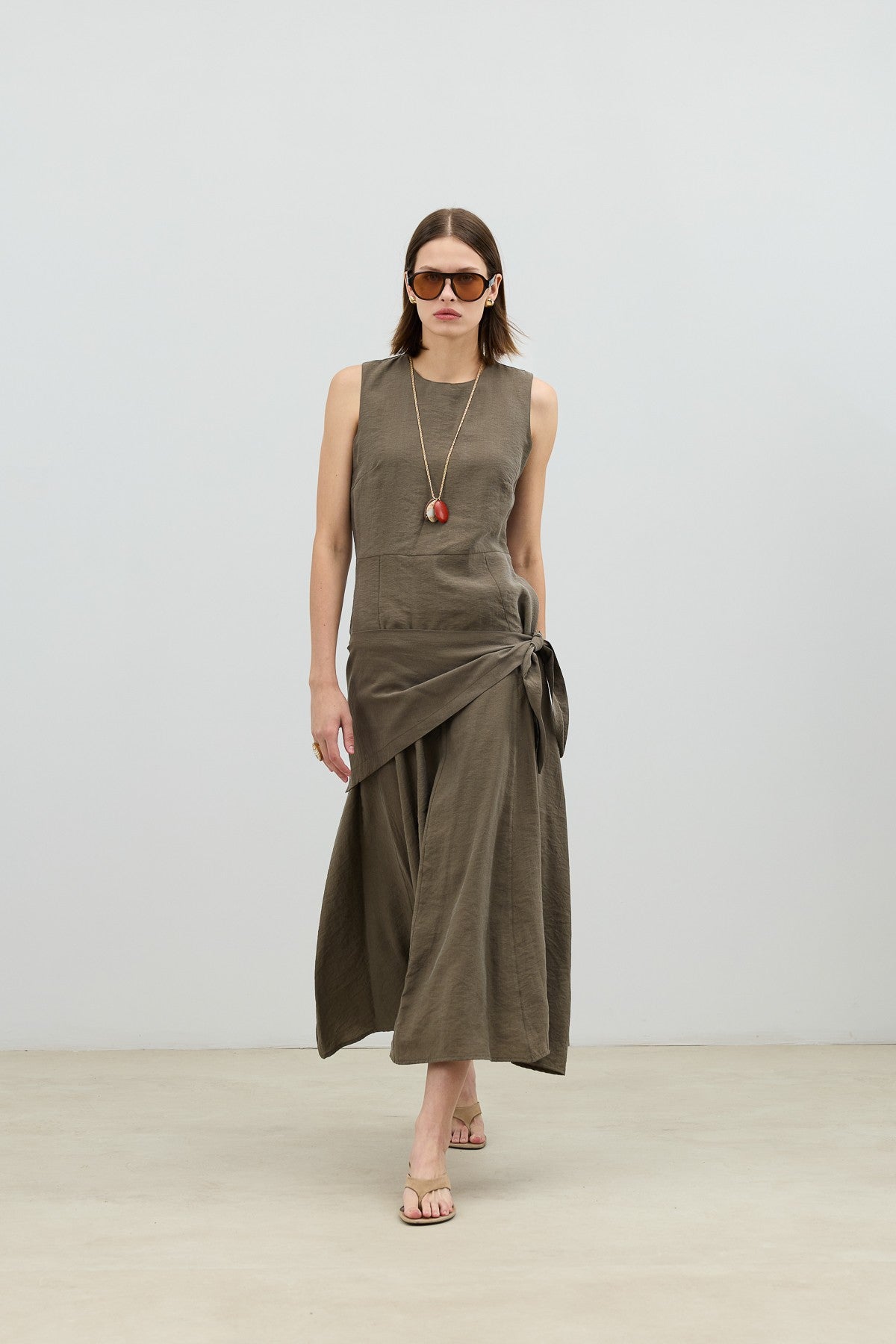Women's Dress with a Belt Detail in an Antioch Lyocell Blend