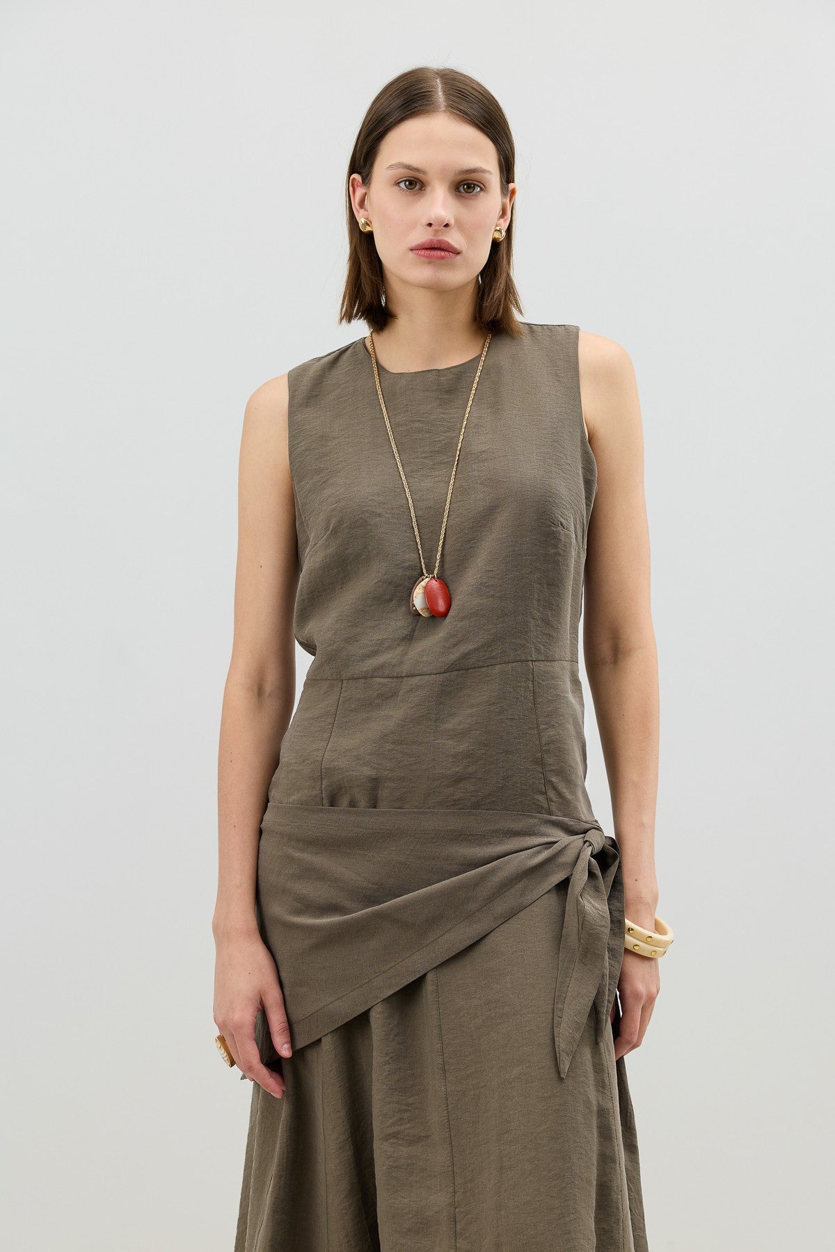 Women's Dress with a Belt Detail in an Antioch Lyocell Blend