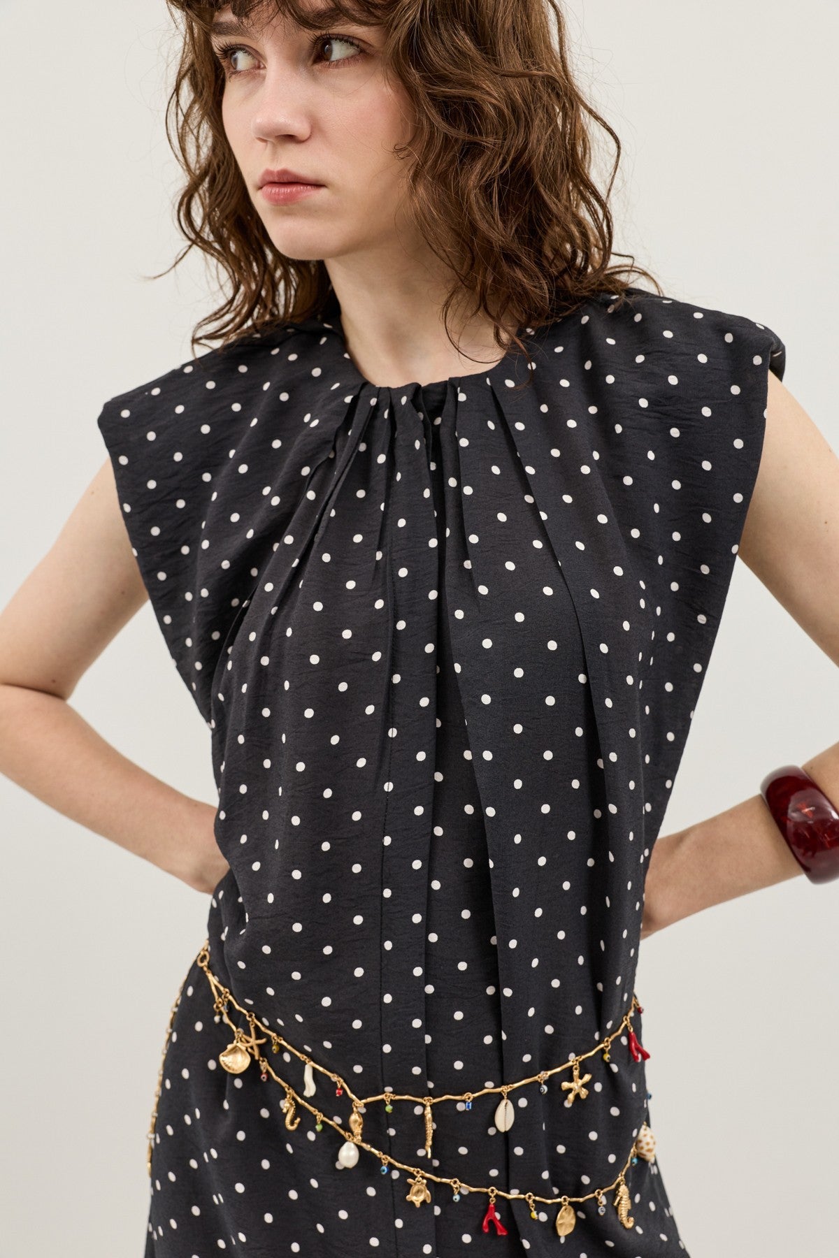 Polka-Dot Midi Dress