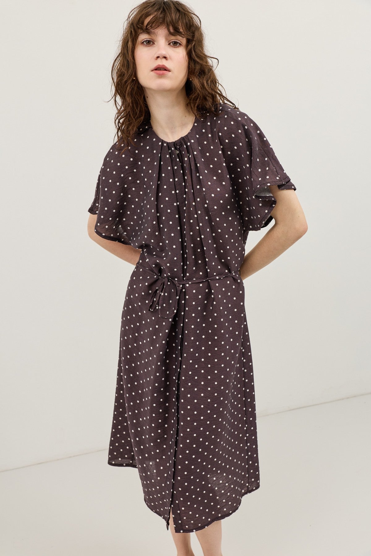 Polka-Dot Midi Dress