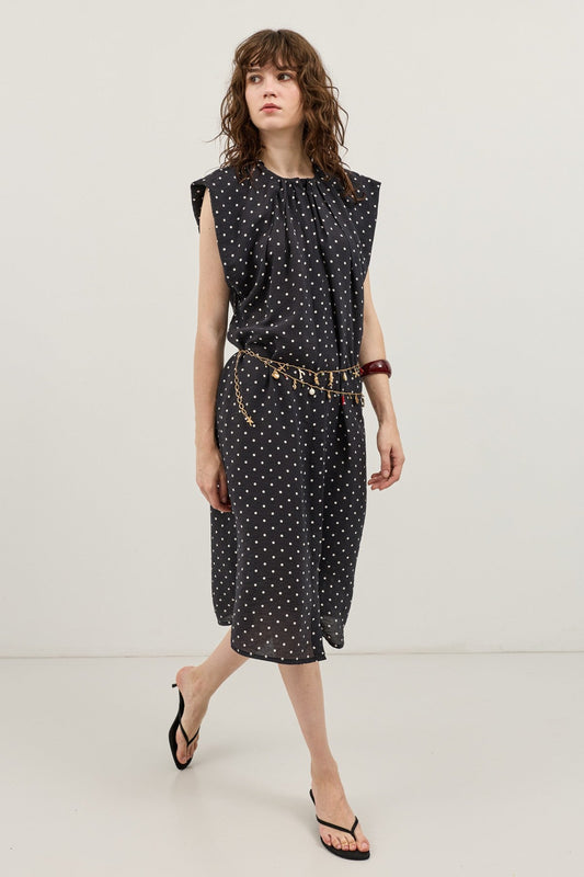 Polka-Dot Midi Dress