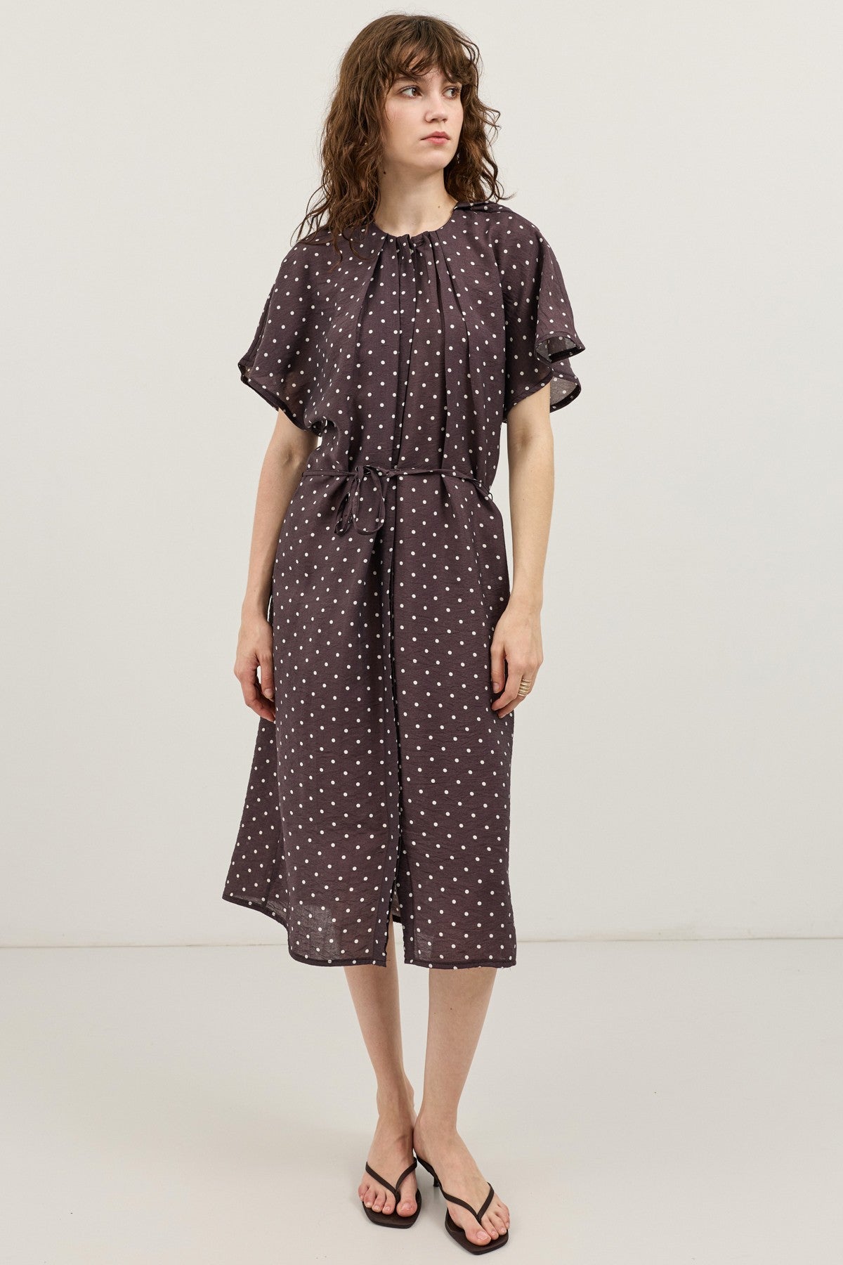 Polka-Dot Midi Dress