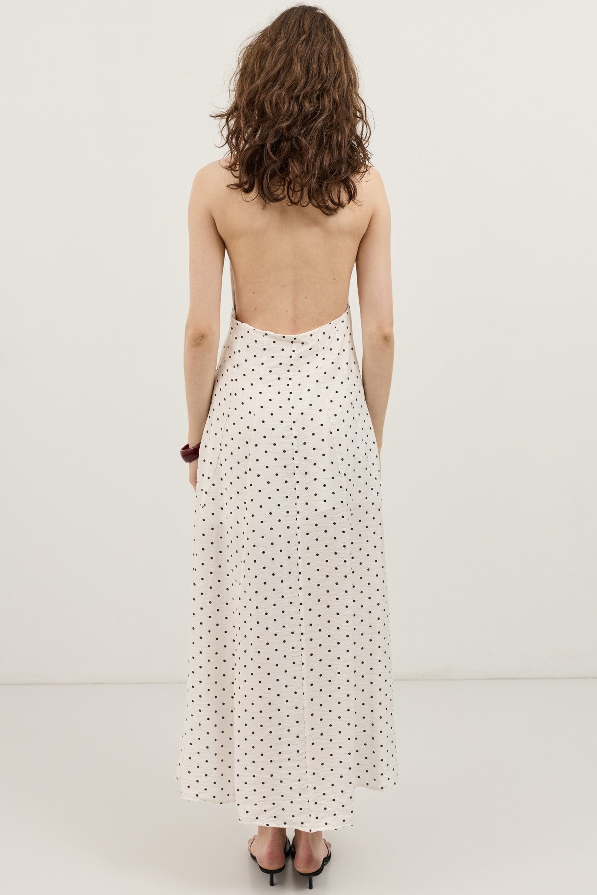 Women's Polka-Dot Dress with a Halter Neckline