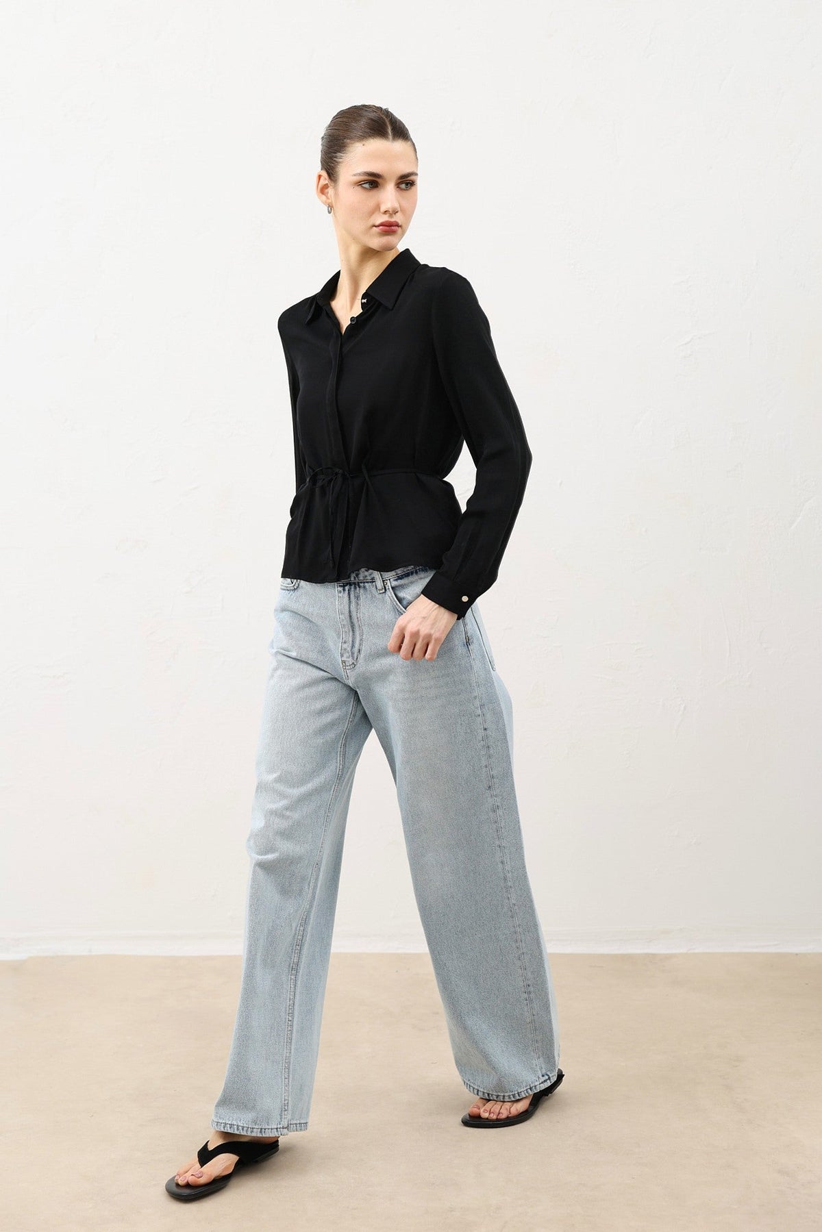Antioch Women's Shirt with a Tie-Front Neckline