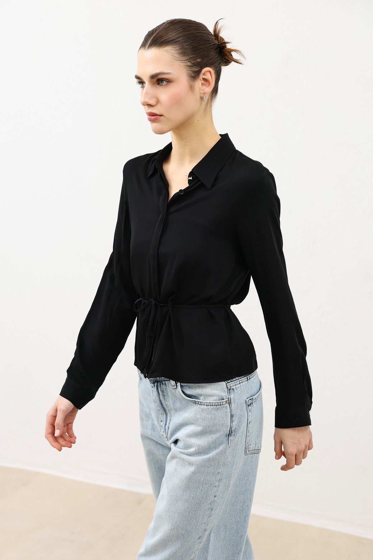 Antioch Women's Shirt with a Tie-Front Neckline