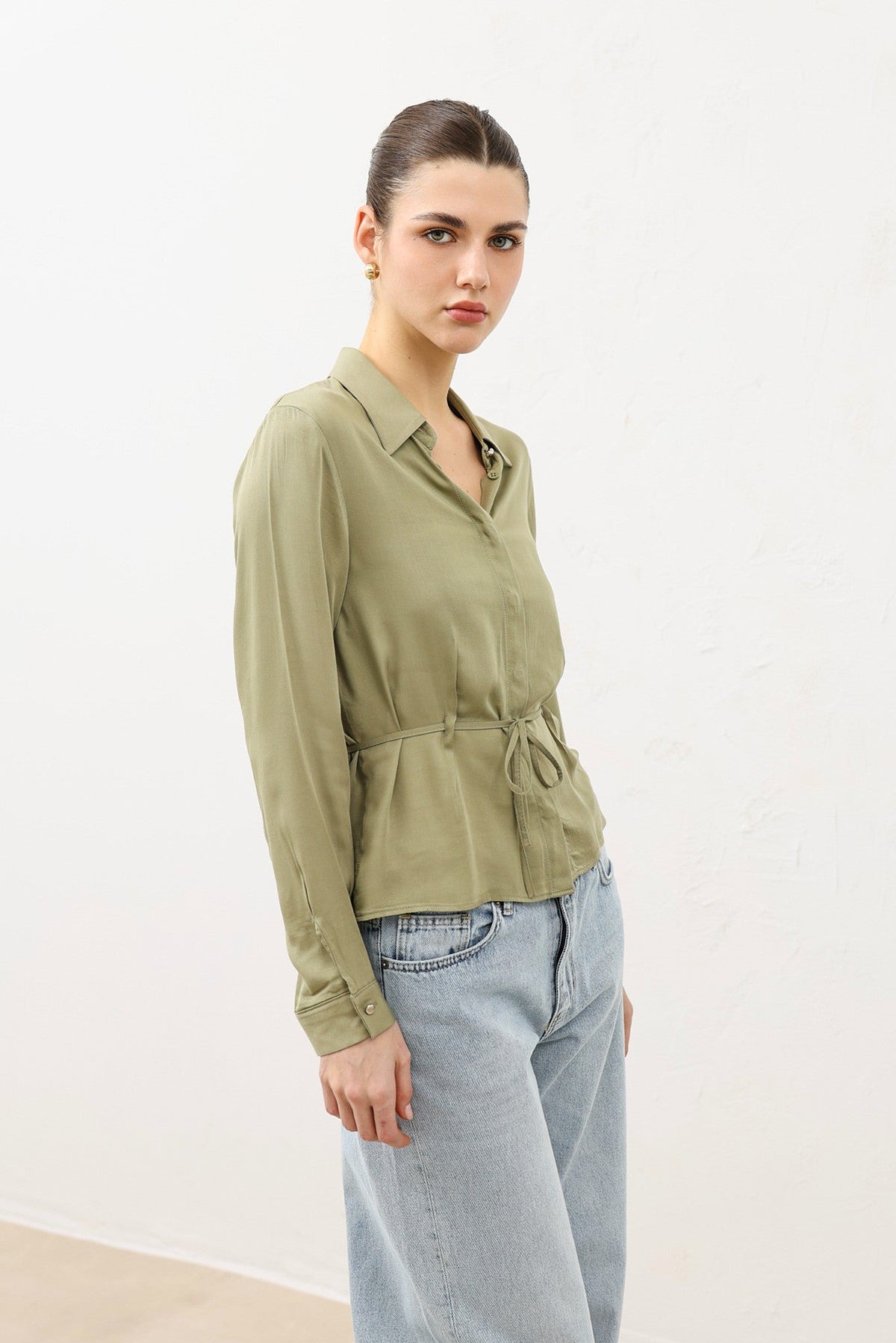 Antioch Women's Shirt with a Tie-Front Neckline