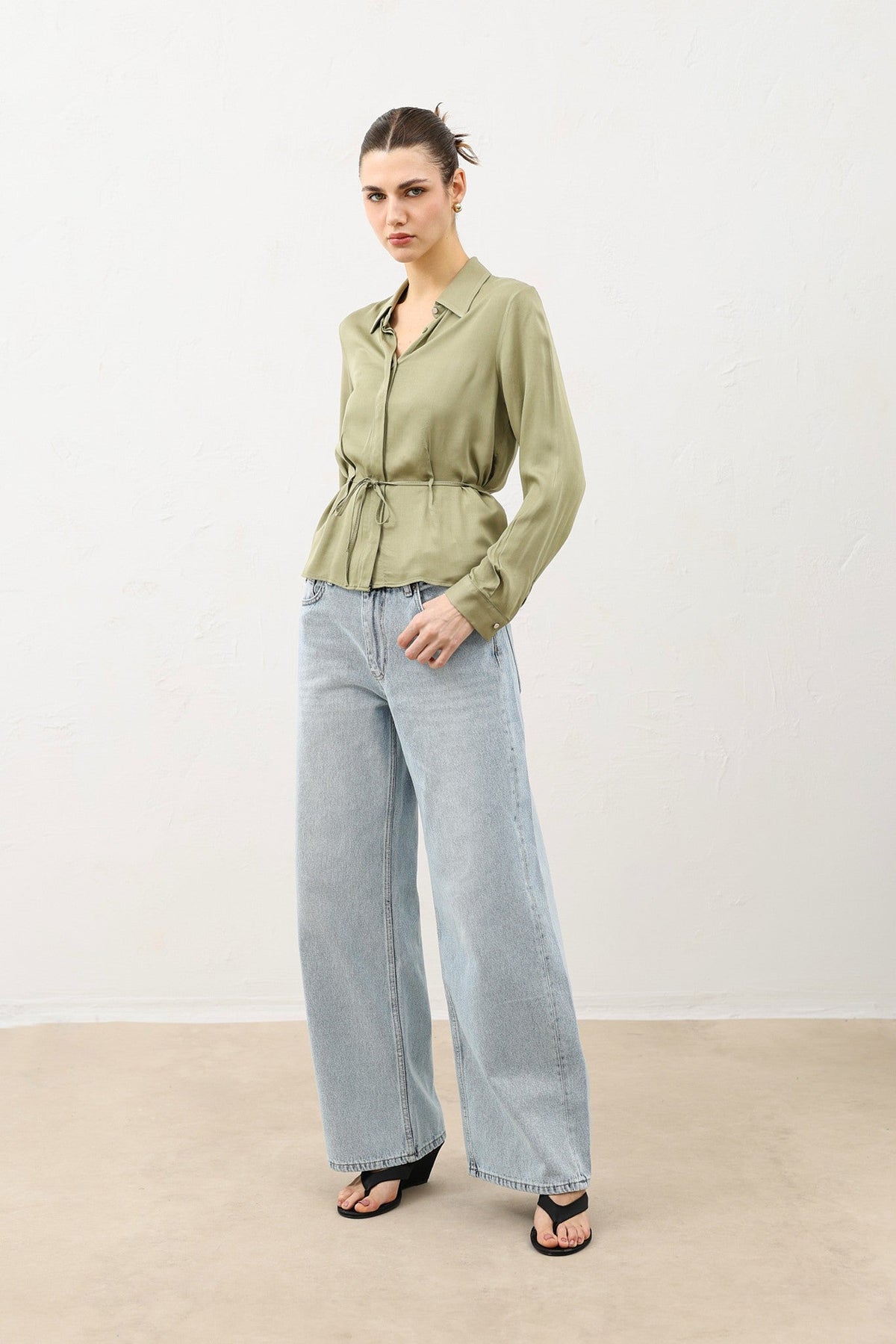 Antioch Women's Shirt with a Tie-Front Neckline