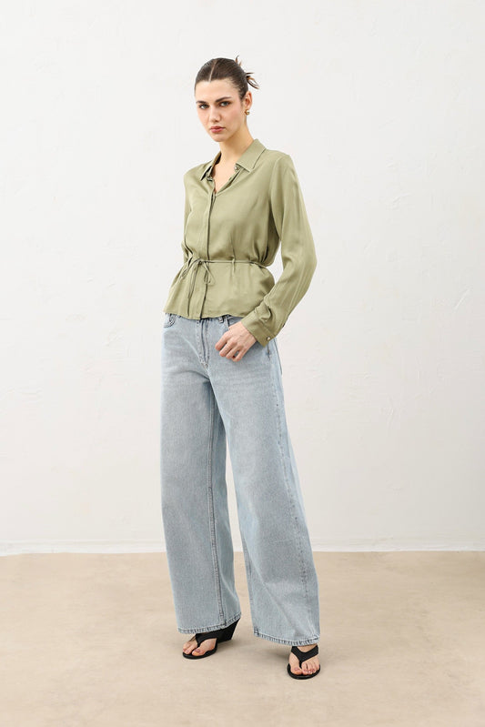 Antioch Women's Shirt with a Tie-Front Neckline