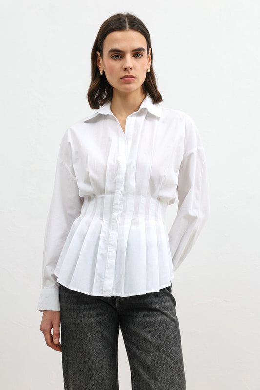Ruffled Poplin Women's Shirt