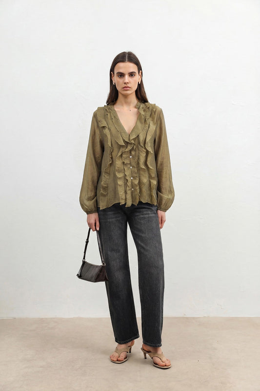 Women's Ruffled Shirt