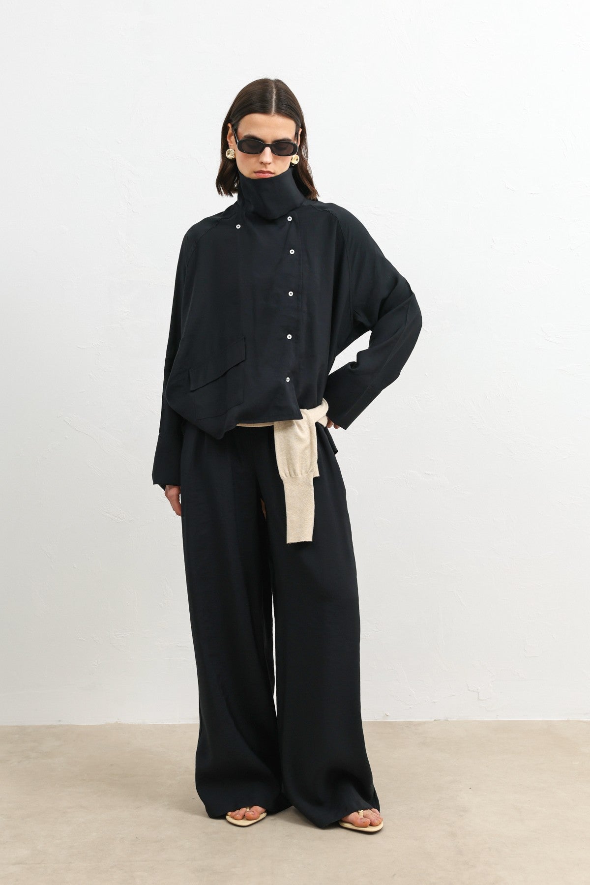 Antioch Women's Shirt with a Stand-Up Collar