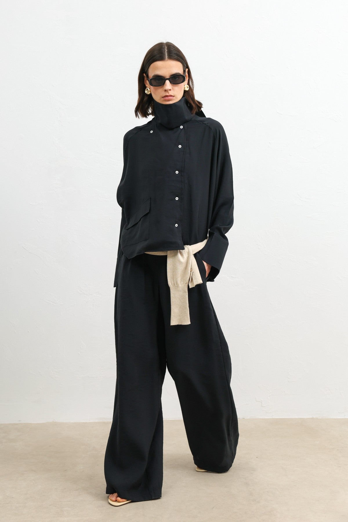 Antioch Women's Shirt with a Stand-Up Collar