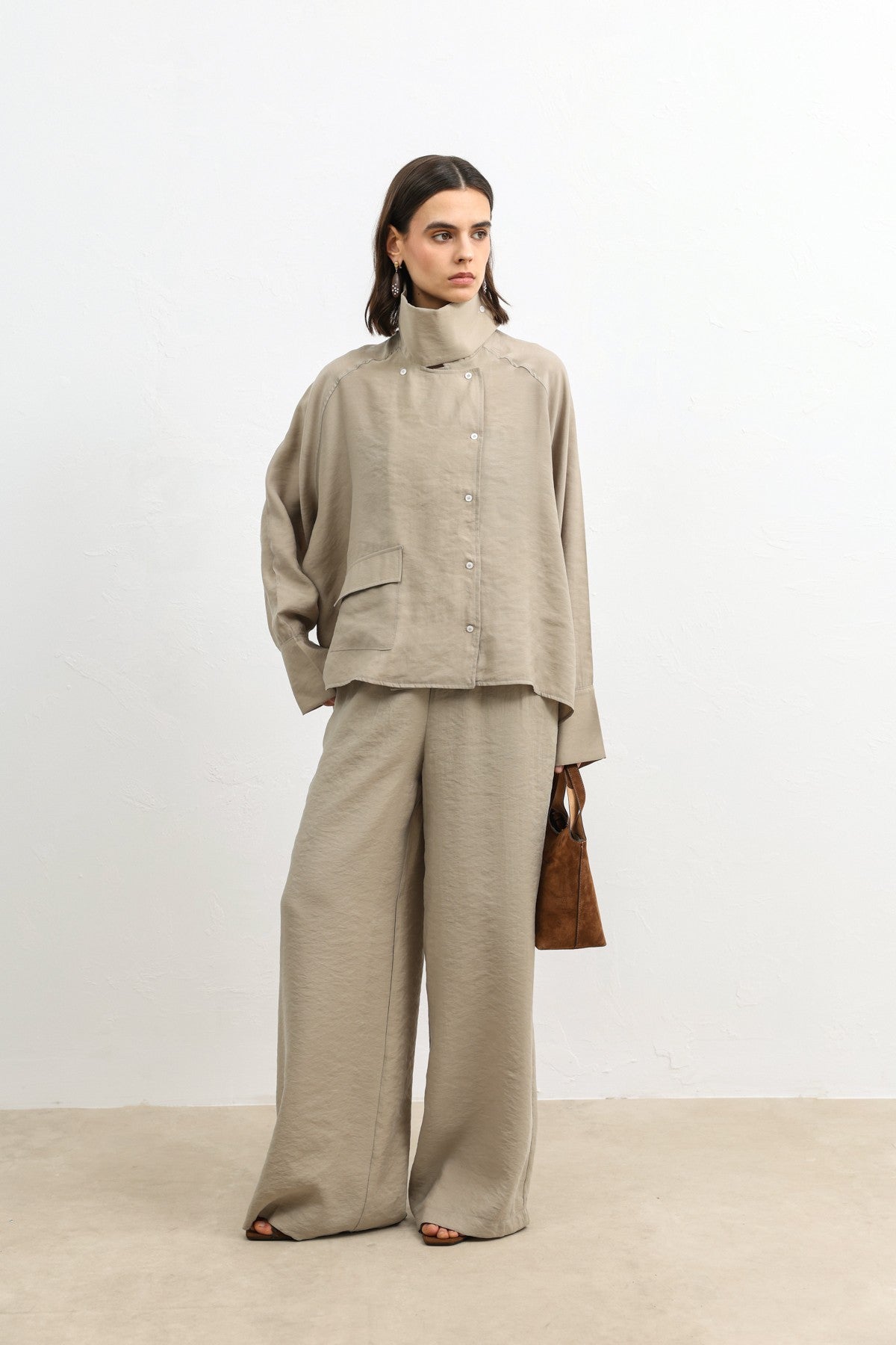 Antioch Women's Shirt with a Stand-Up Collar