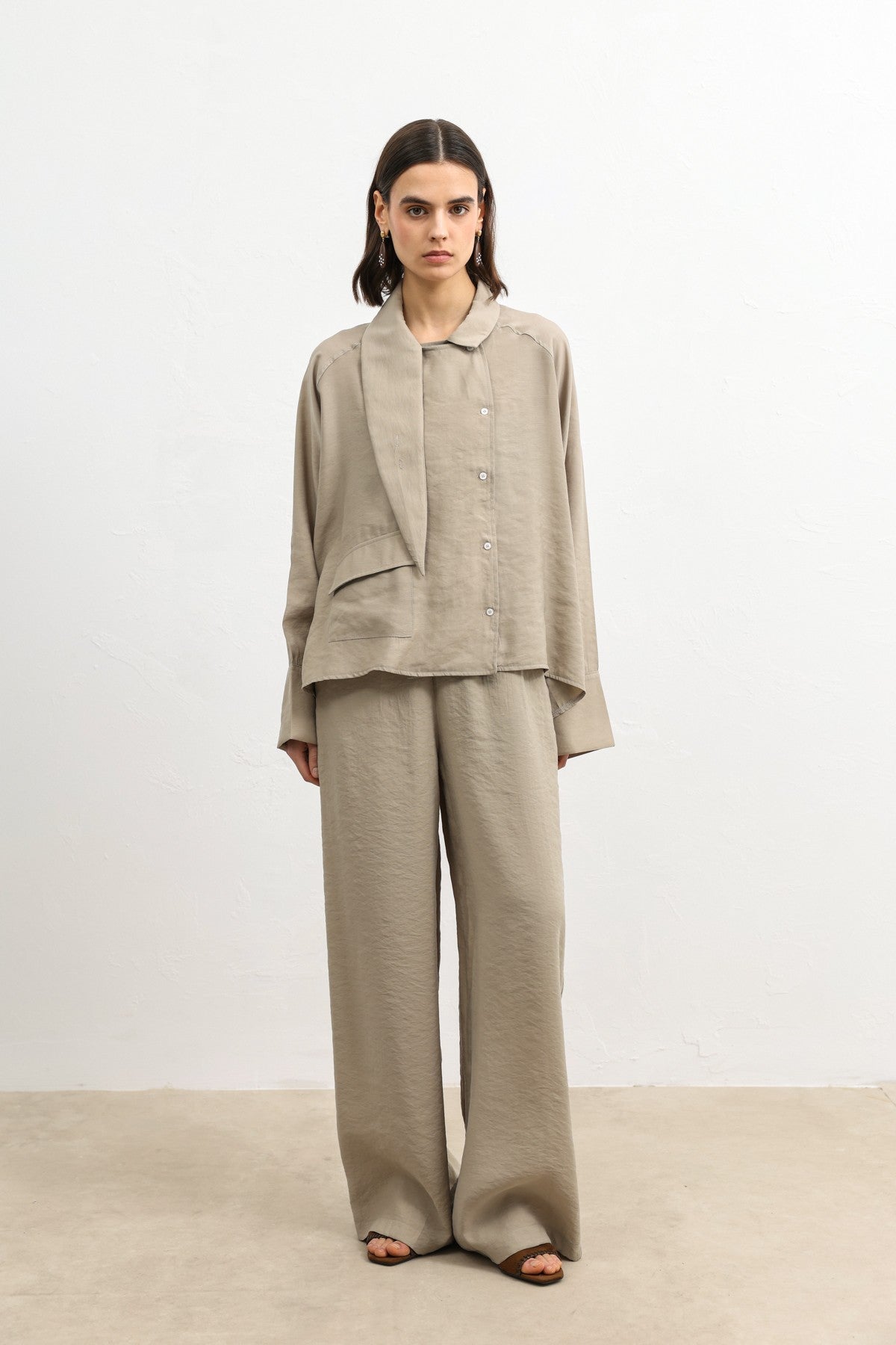 Antioch Women's Shirt with a Stand-Up Collar