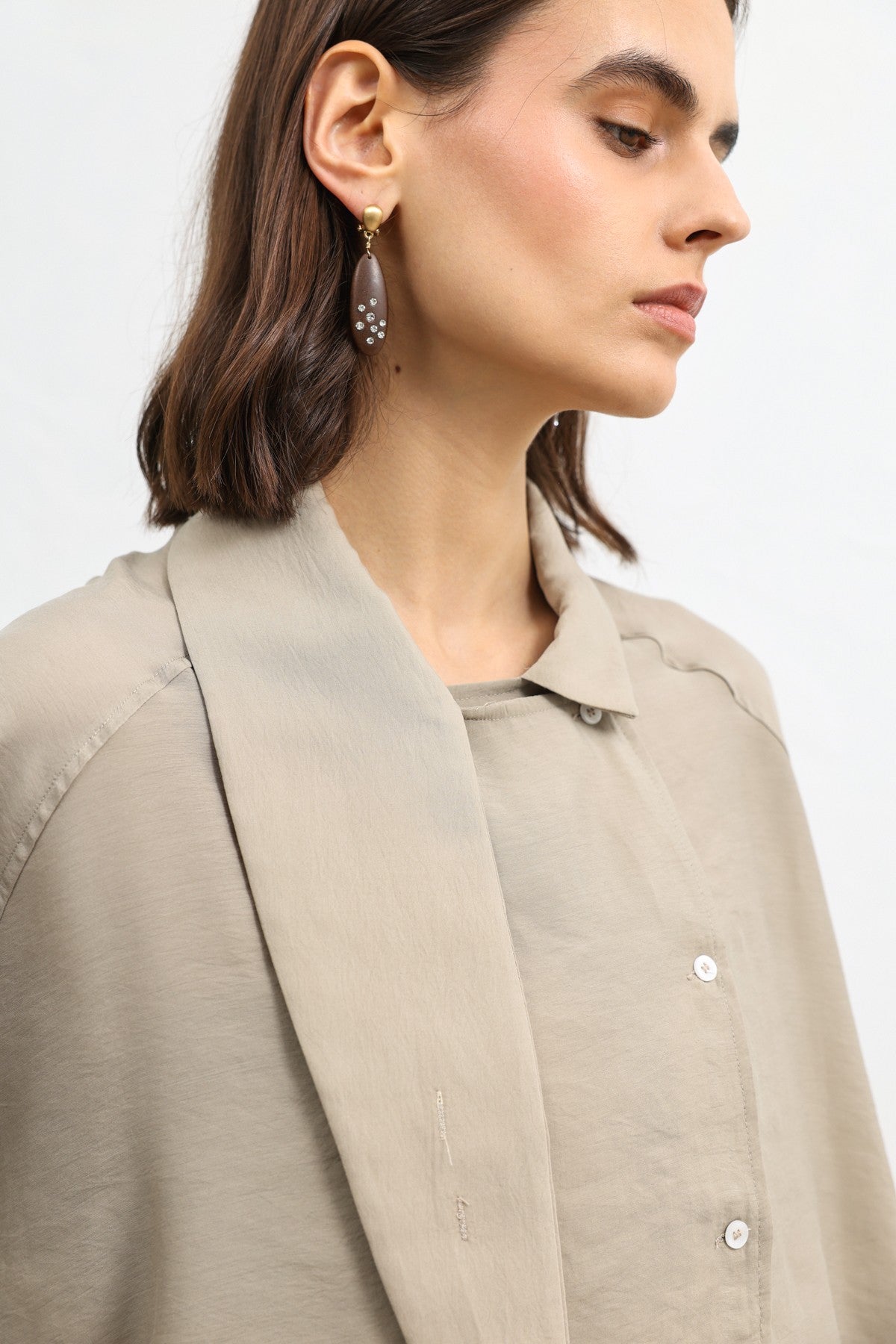 Antioch Women's Shirt with a Stand-Up Collar