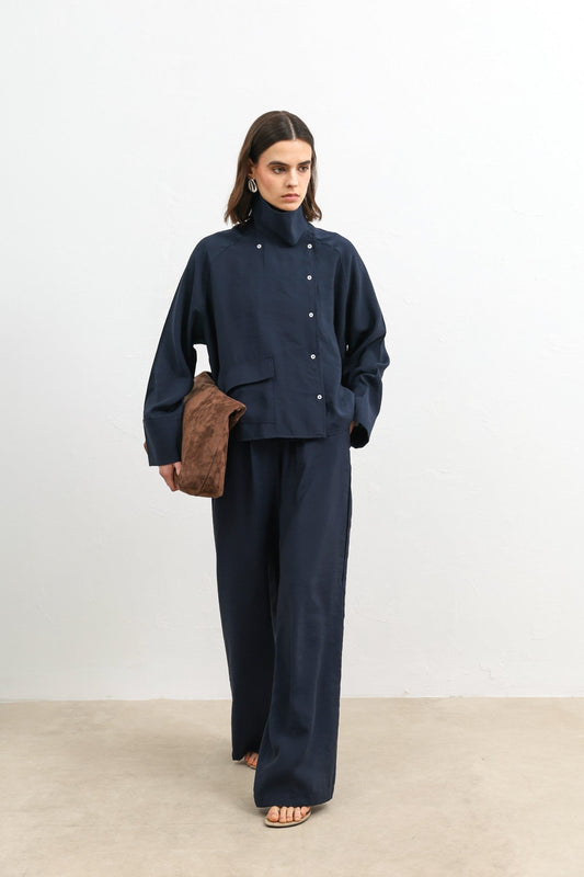 Antioch Women's Shirt with a Stand-Up Collar