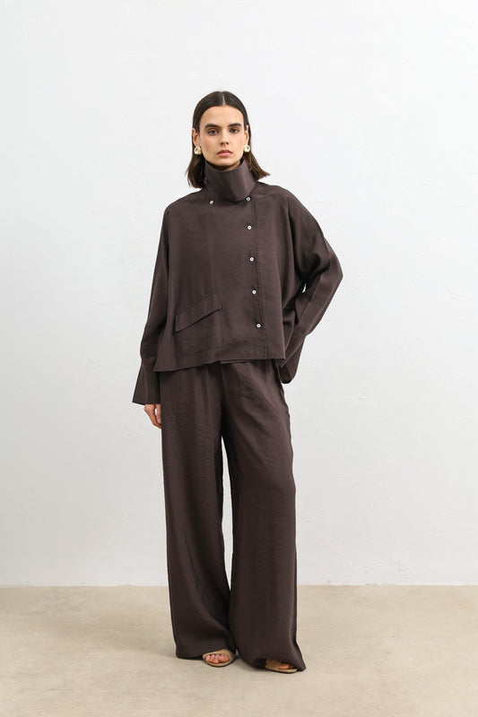 Antioch Women's Shirt with a Stand-Up Collar
