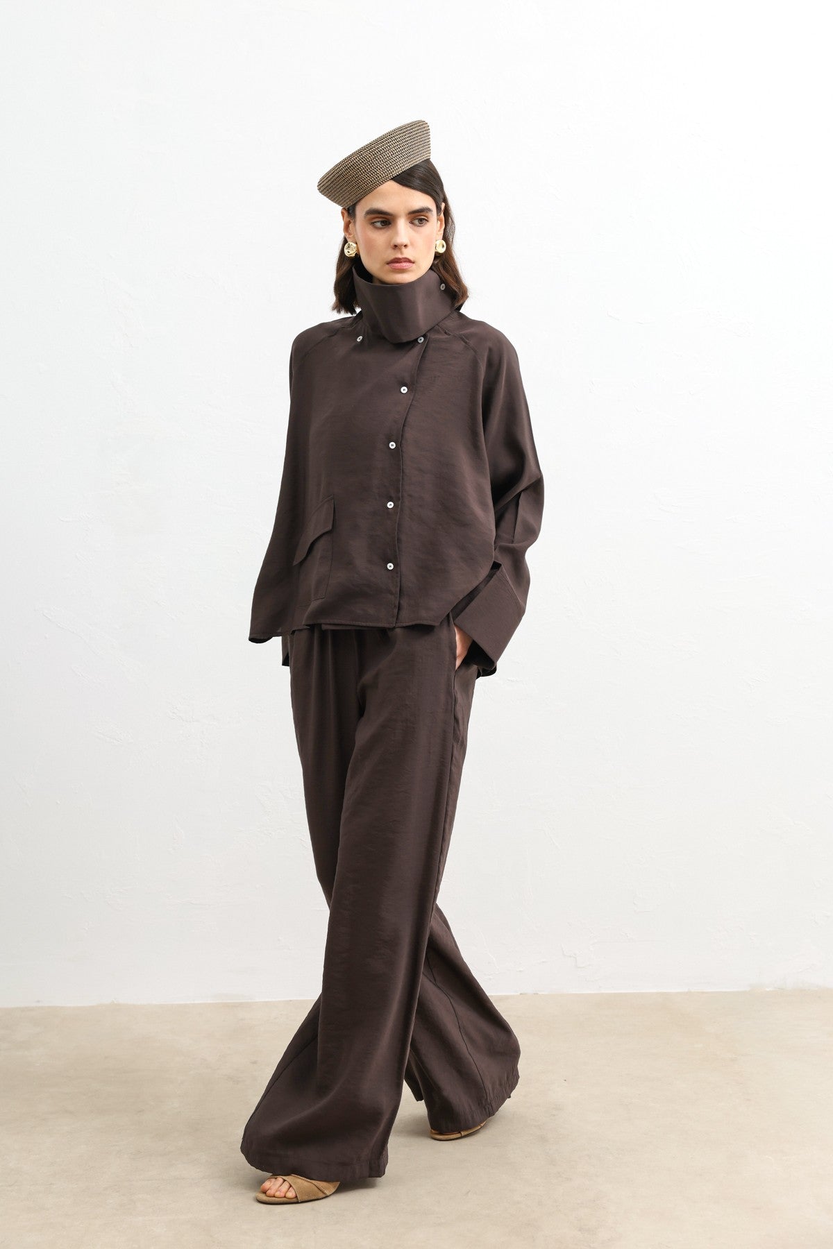 Antioch Women's Shirt with a Stand-Up Collar