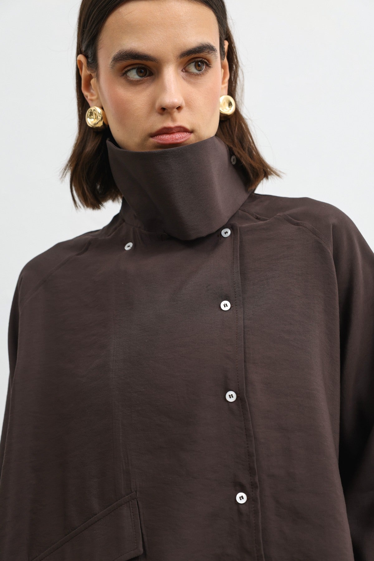 Antioch Women's Shirt with a Stand-Up Collar