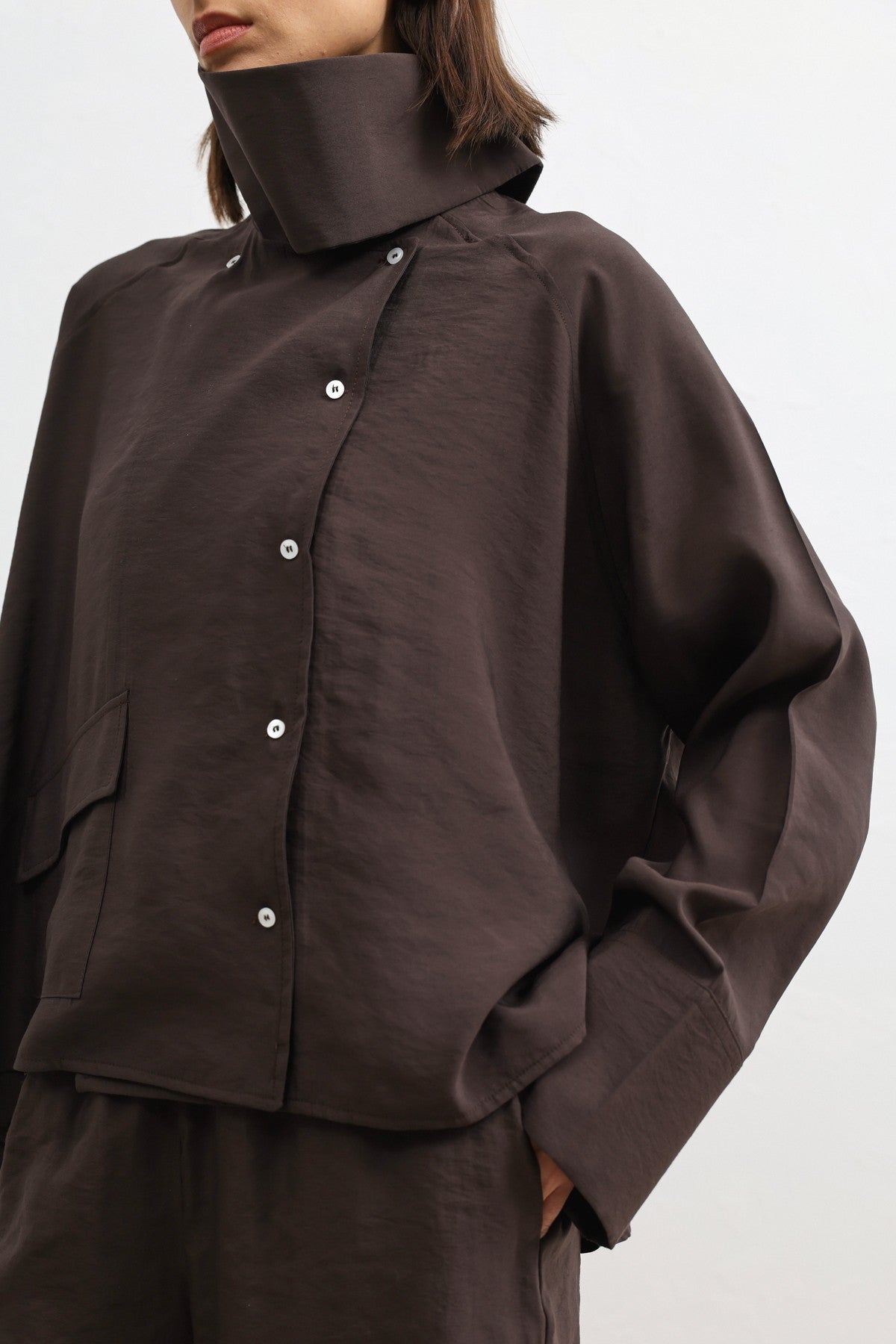 Antioch Women's Shirt with a Stand-Up Collar