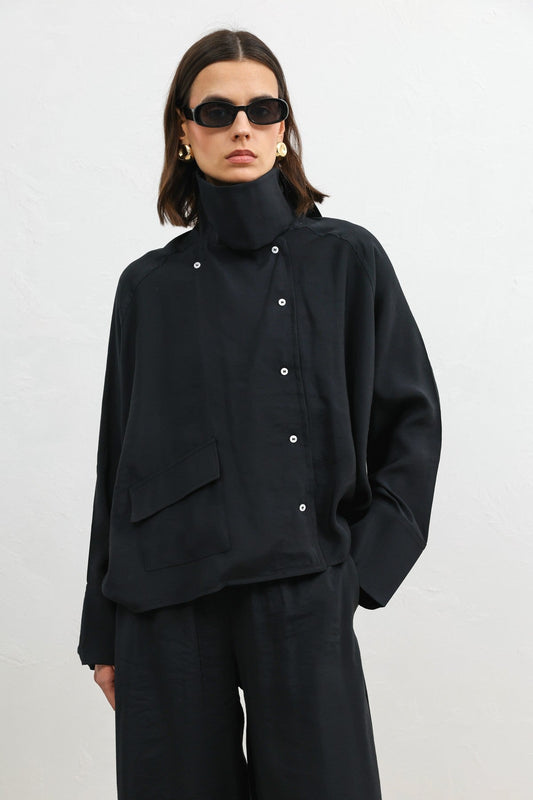 Antioch Women's Shirt with a Stand-Up Collar