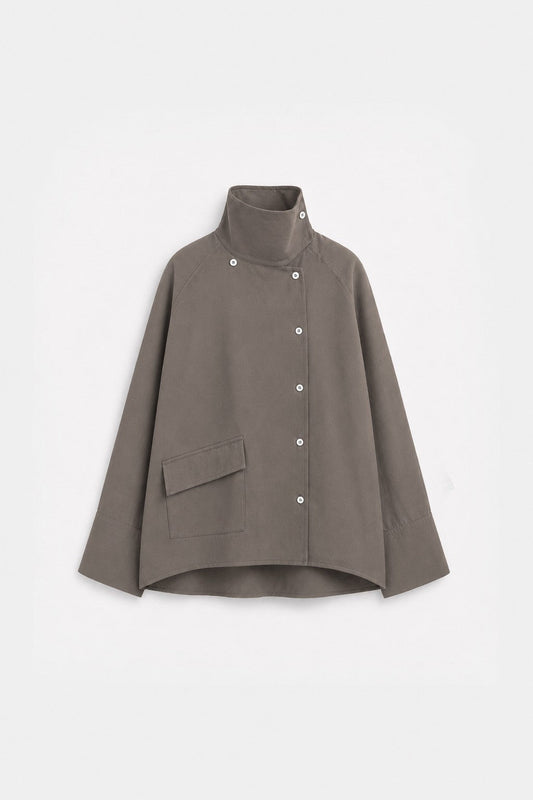 Women's Shirt with a Special Stand-Up Collar