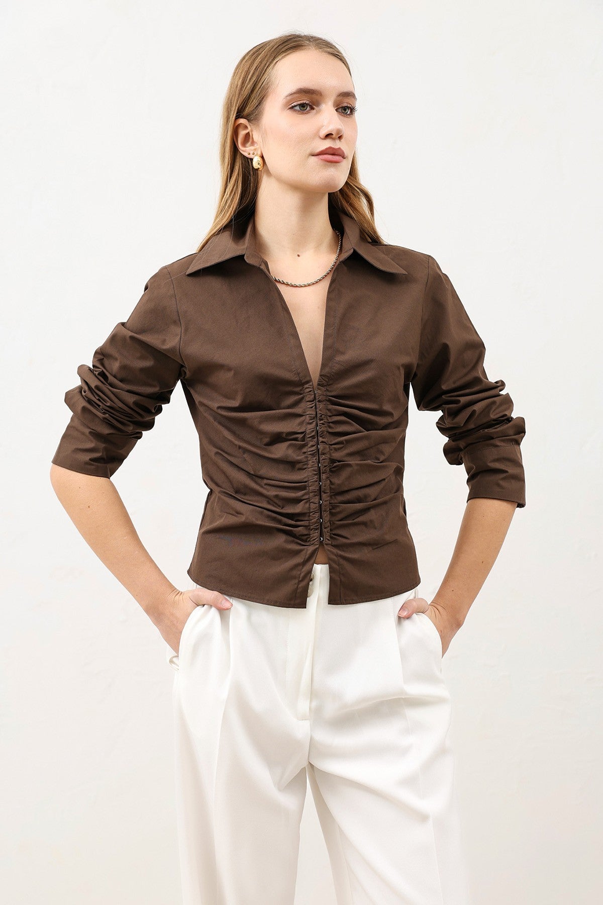 Antioch Gathered Poplin Women's Shirt