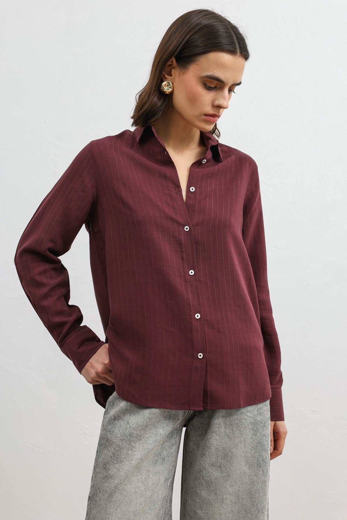 Antioch 100% Lyocell Striped Women's Shirt