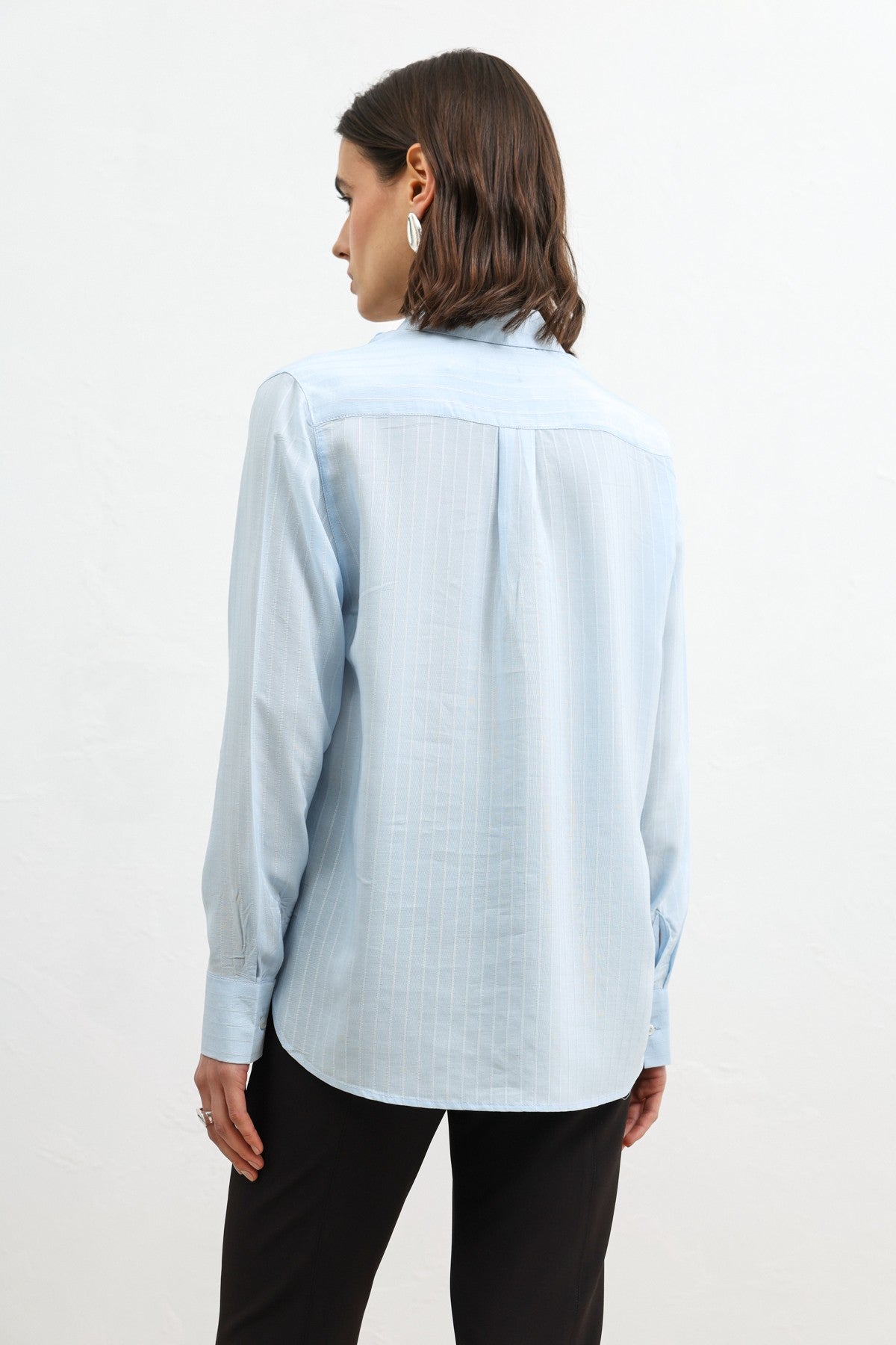 100% Lyocell Striped Women's Shirt
