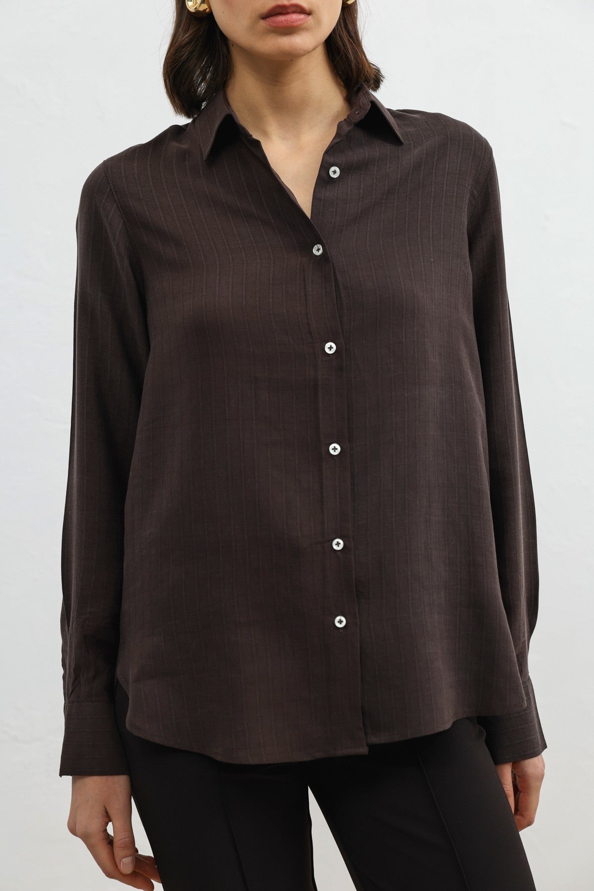 100% Lyocell Striped Women's Shirt