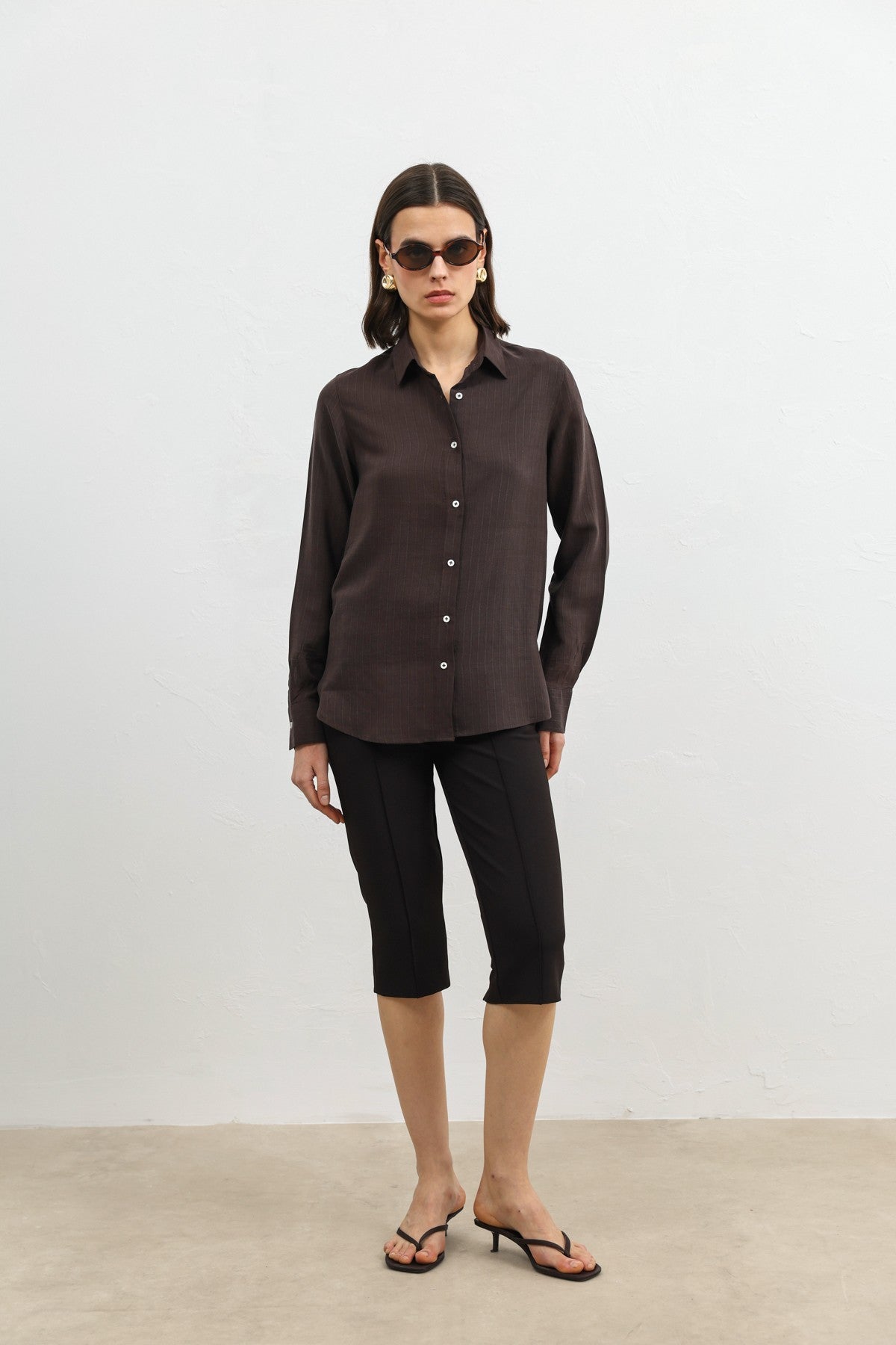 100% Lyocell Striped Women's Shirt