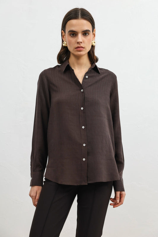 100% Lyocell Striped Women's Shirt