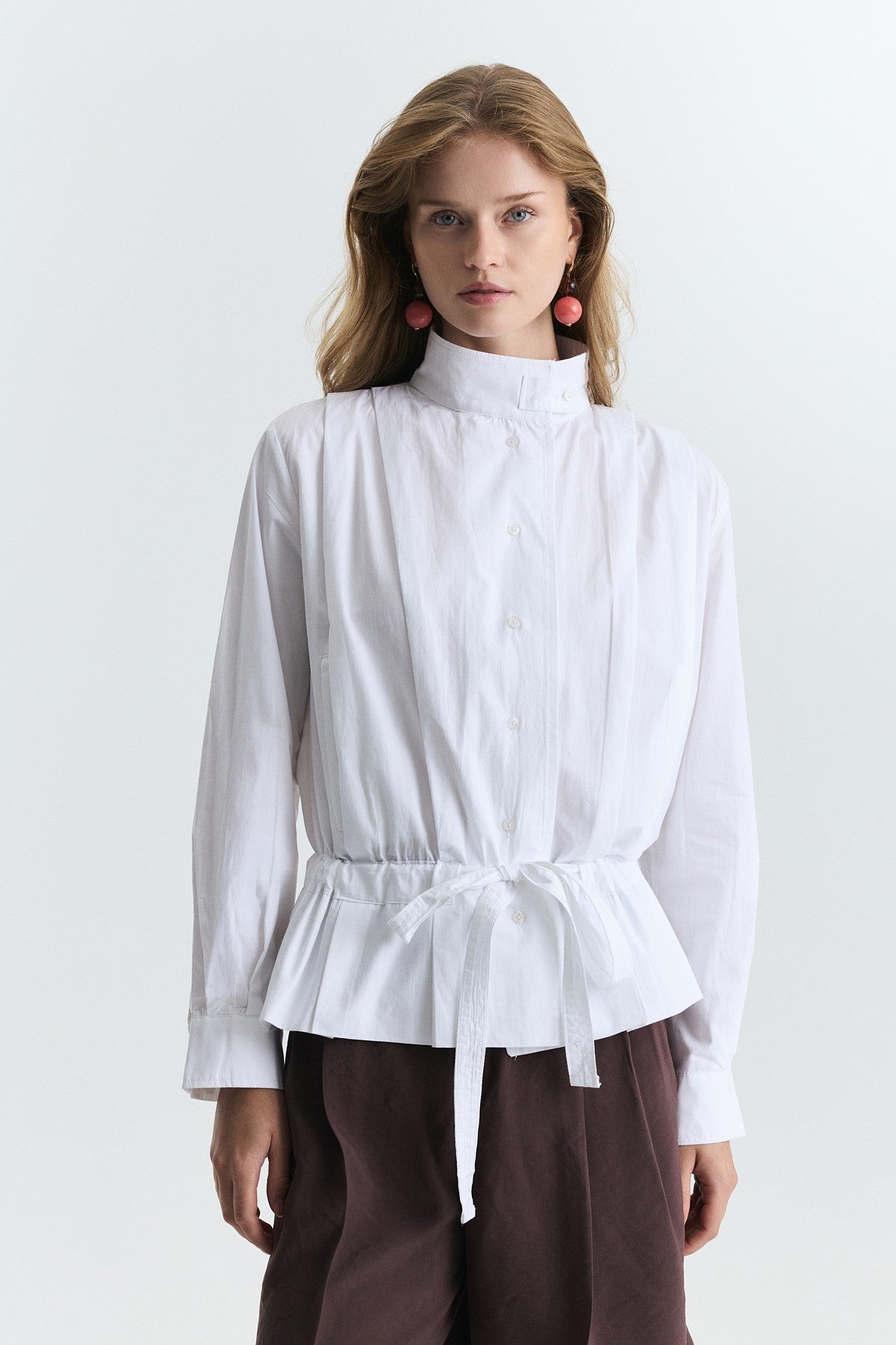 Waist-Tied Poplin Jacket