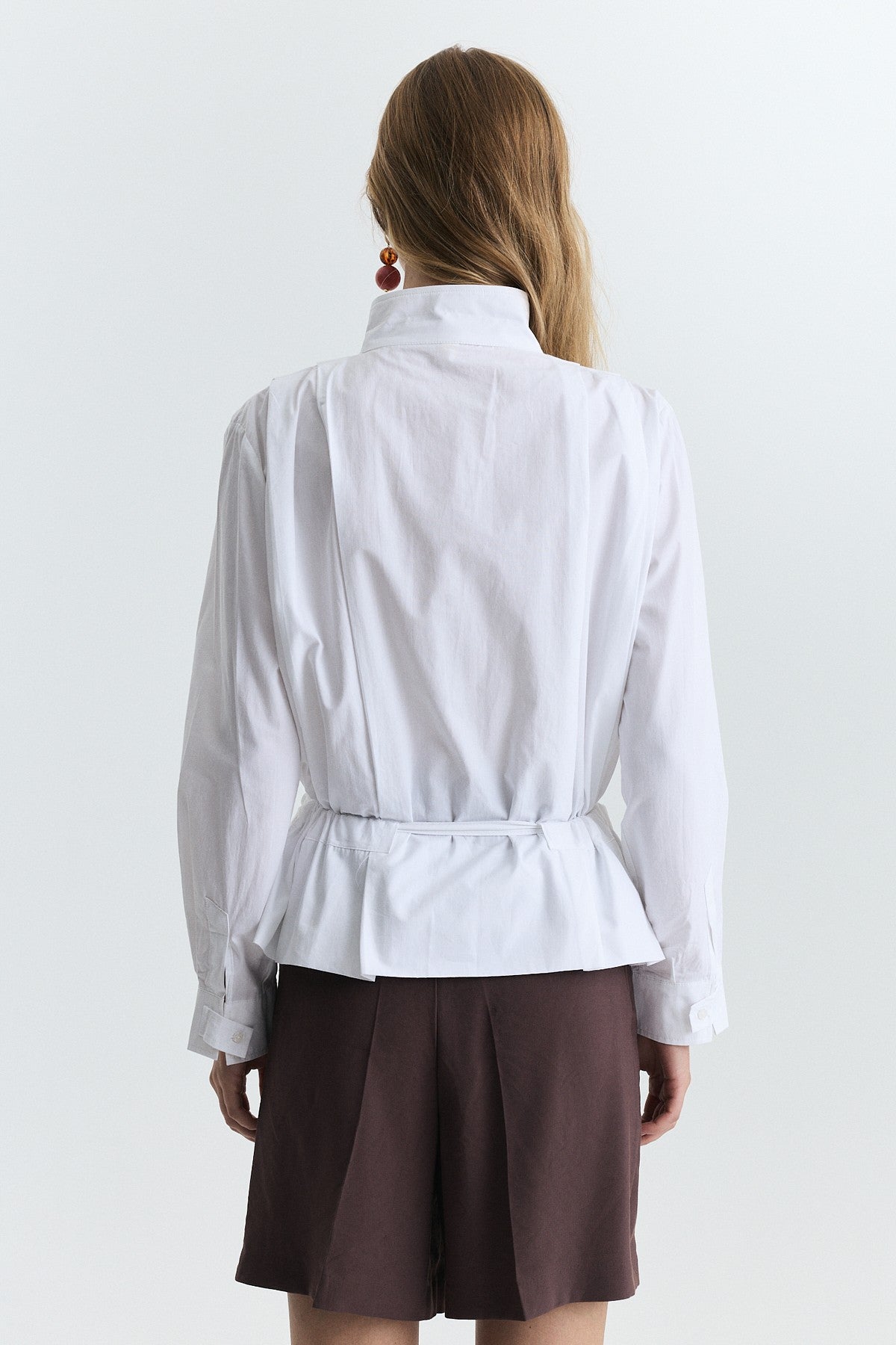 Waist-Tied Poplin Jacket