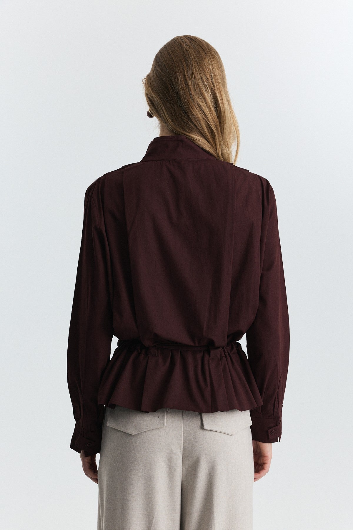 Waist-Tied Poplin Jacket