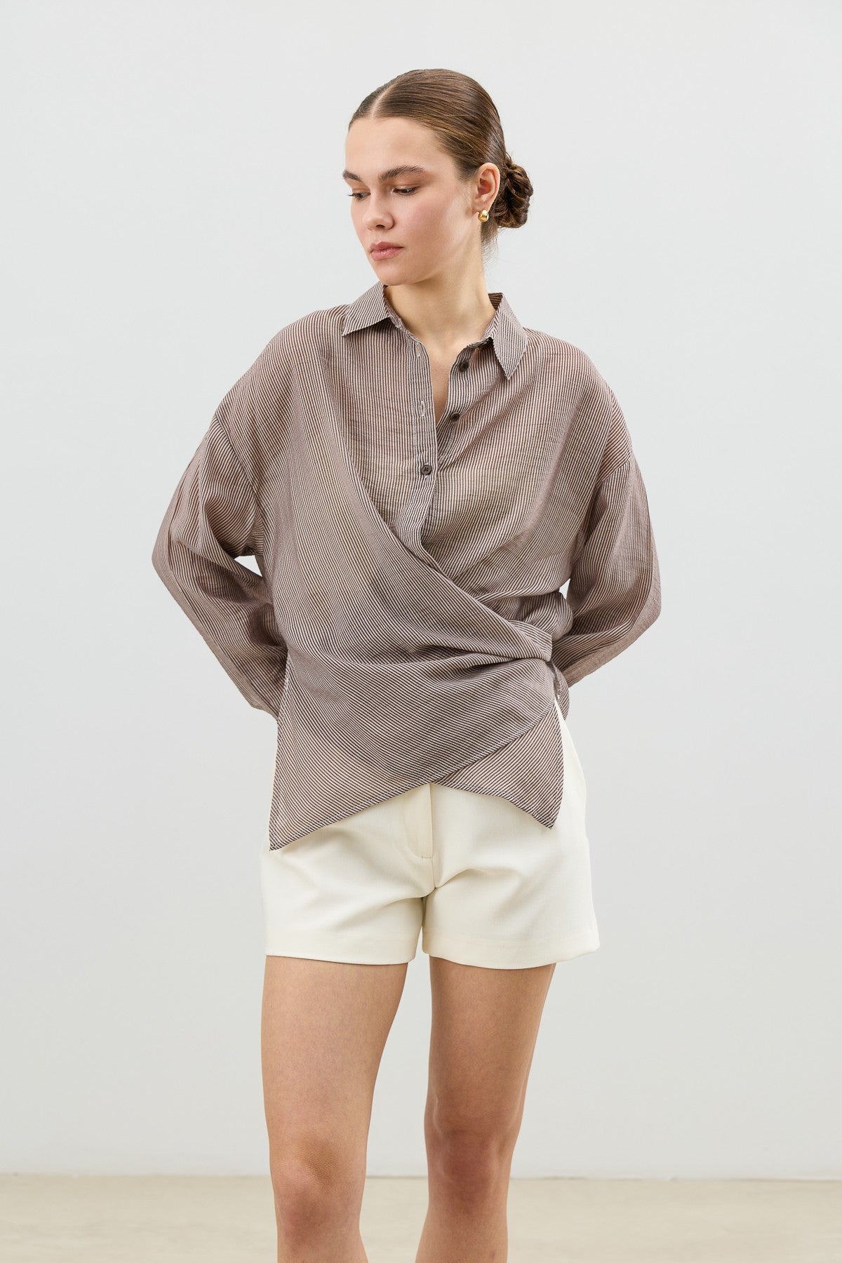 Antioch Women's Striped Cross-Over Shirt