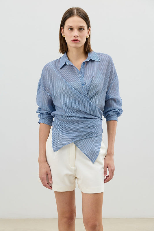 Antioch Women's Striped Cross-Over Shirt