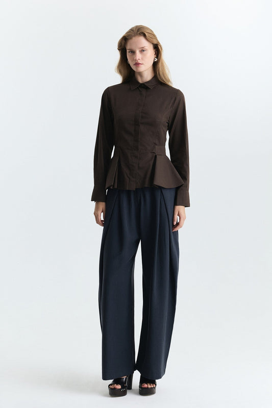 Peplum Poplin Shirt