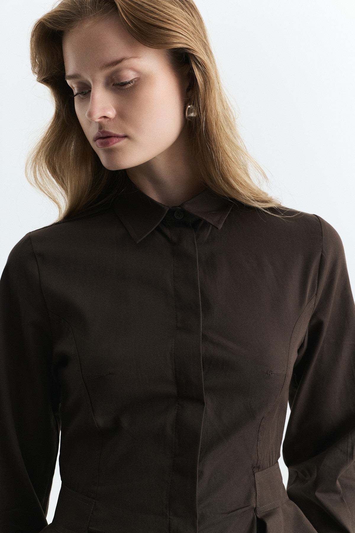 Peplum Poplin Shirt